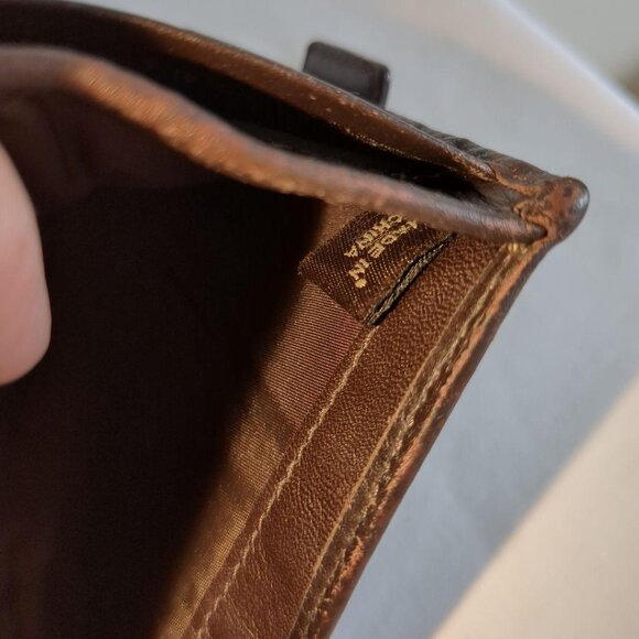 COACH bi-fold wallet canvas leather signature brown - Picture 10 of 12